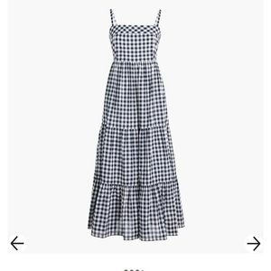 NWOT J. Crew Factory Petite square- neck tiered dress size 2p Navy